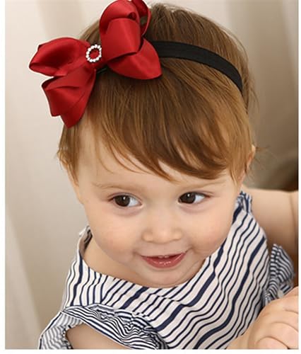 LDDCX Baby Girl Headband Red Hair Bow for 1-6 Years Old