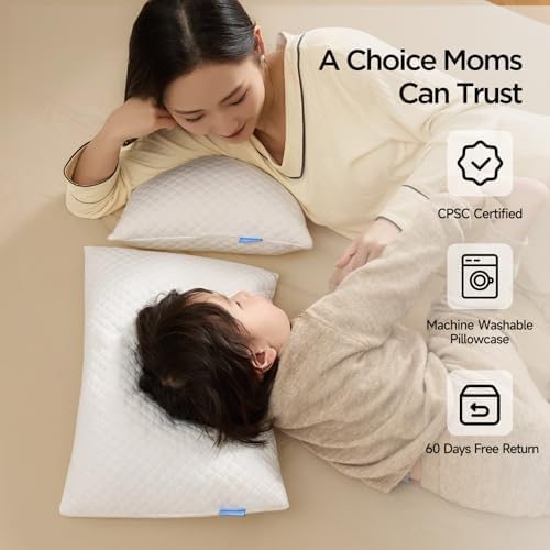 Choc Chick Memory Foam Toddler Pillow 20x14 Inches Adjustable Height 1