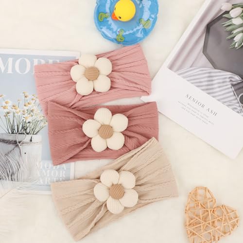 DRESHOW BQUBO Baby Flower Headbands 3 Pcs Set
