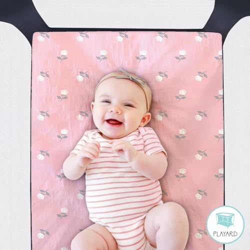 The Peanutshell 3-Pack Crib Sheets - Pink Roses Ditsy