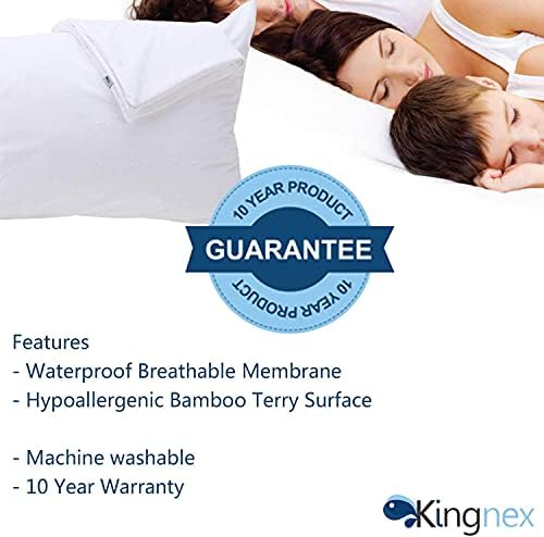 Kingnex 2 Pack Waterproof Feather Proof Toddler Pillow Covers