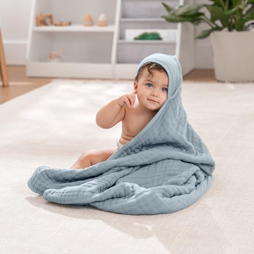Comfy Cubs Hooded Baby Towel 2-Pack - Pacific Blue and Fern