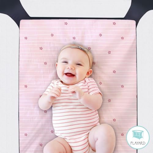 The Peanutshell 3-Pack Daisy Crib Sheets - Soft Breathable for Baby Girl