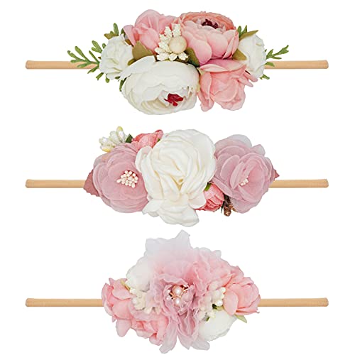 WNYUJOY Baby Flower Headbands 3pcs Set