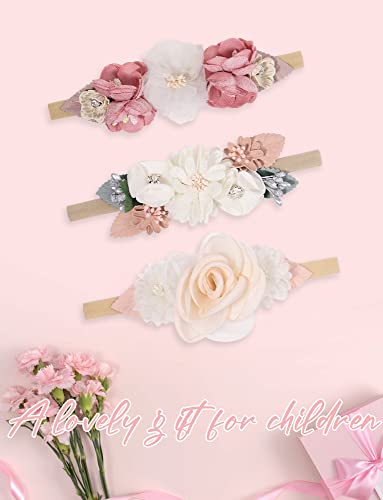 Panegy Flower Headband for Baby Girls Pack of 3
