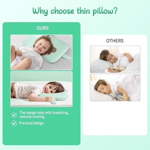 VEMBAP Cool Toddler Pillow with Memory Foam for Kids