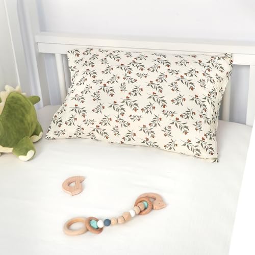 Hooyax Toddler Pillowcase 2-Pack - Muslin Cotton Envelope Closure Leaf Green