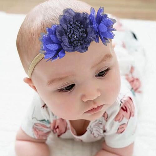 Kenjudess Stretchy Baby Girl Flower Headband Set