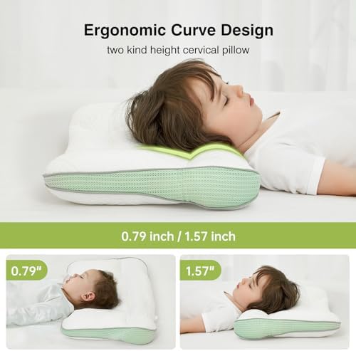 RESTIRY Toddler Pillow 2-6 Years Breathable Heat Dissipating Support Pillow