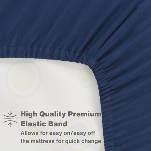 Everyday Kids 2-Pack Fitted Crib Sheets Navy Gray