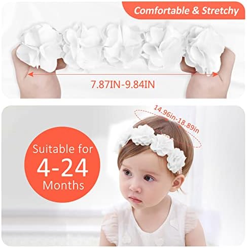 Fmeida Flower Crown Baby Headbands for Newborn to 24 Months