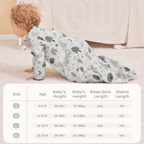 Yoofoss Baby Sleep Sack 0-6 Months 2-Way Zipper 100 Cotton