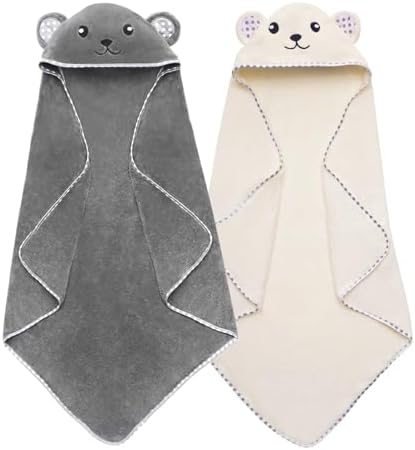 URSEORY Hooded Baby Towels 2 Pack - Panda Design