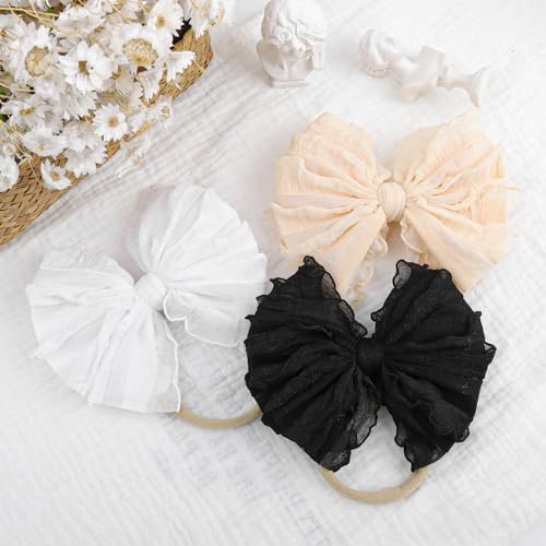 Lanmerry Baby Girl Headband with Bows 3Pcs Set