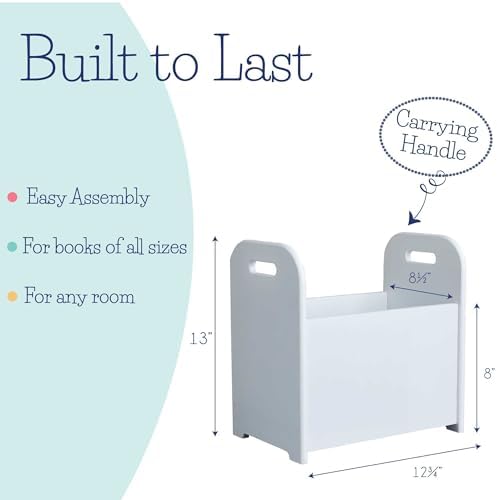 Personalized White Book Caddy with Butterflies and Flowers