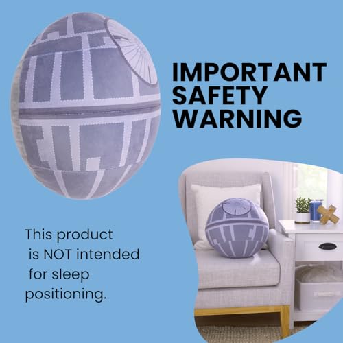 NoJo Star Wars Death Star Gray White Plush Pillow