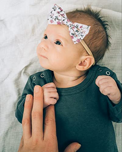 Jollybows 24 PCS Soft Nylon Baby Headbands with Bows