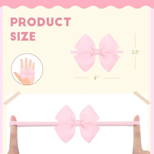 Easter Baby Bows for Girls - Pink Hair Bow Headbands Set