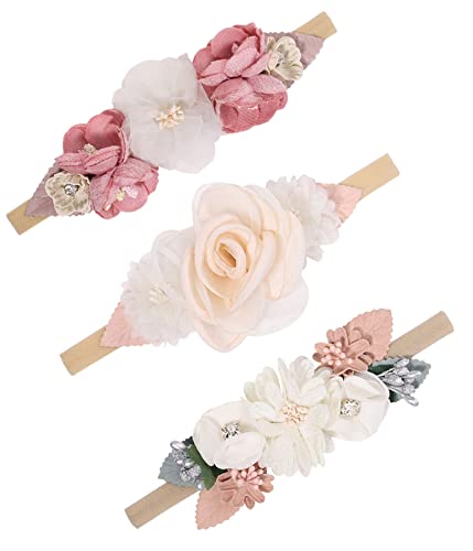 Panegy Flower Headband for Baby Girls Pack of 3