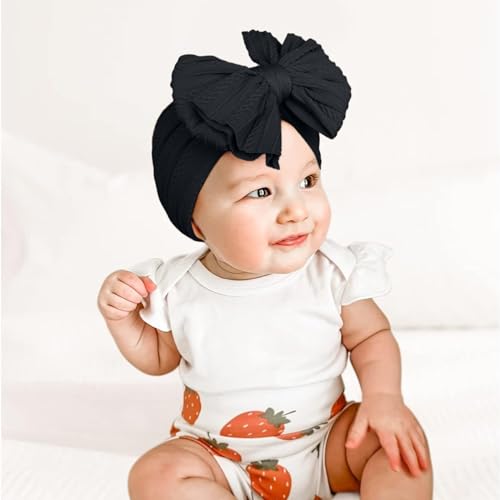 Fashionable Stretchy Nylon Headband with Bows for Baby Girls