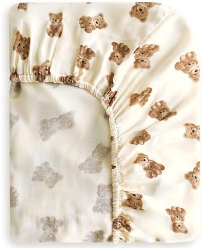 LifeTree Bear Pattern Crib Sheets - Soft Muslin 28x52in