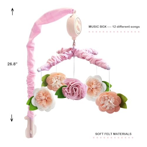 Floral Musical Baby Mobile with 12 Lullabies