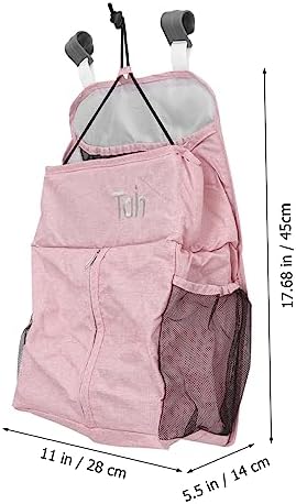 Crib Hanging Bag Diaper Holder 45x28cm Pink Linen