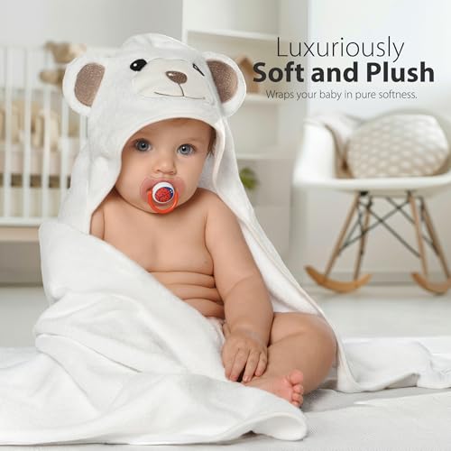 MINIBOO Hooded Baby Towel - Super Soft Bamboo Cotton