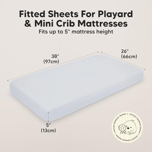 KeaBabies 2-Pack Mini Crib Sheets Fitted 38x26