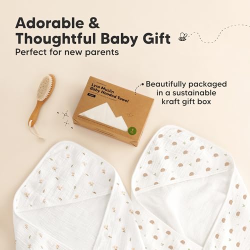 KeaBabies Muslin Baby Towels with Hood for Newborns and Toddlers