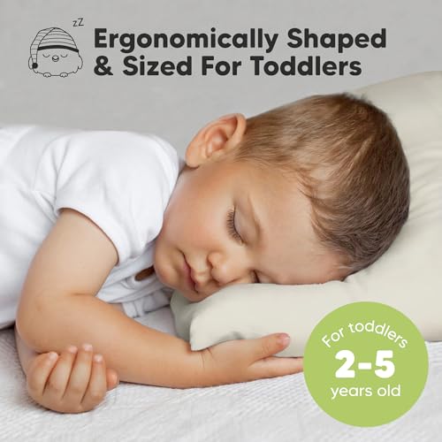 KeaBabies 2-Pack Toddler Pillow 13x18 - Soft Organic Cotton Travel Bed Pillow for Kids