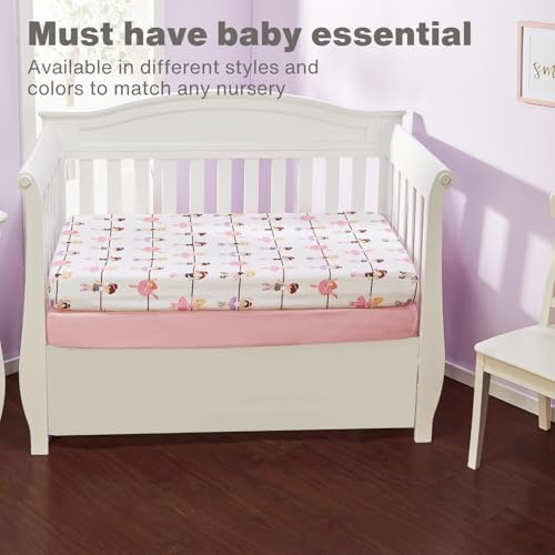 Everyday Kids 2 Pack Fitted Crib Sheets - Ballerina Pink