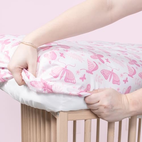 The Peanutshell 4-Pack Butterfly Crib Sheets for Baby Girls