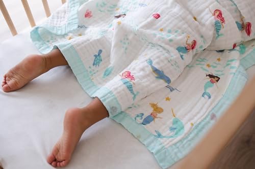 Snuggle Buds 6-Layer Muslin Baby Blanket Gender-Neutral Mermaid Dreams
