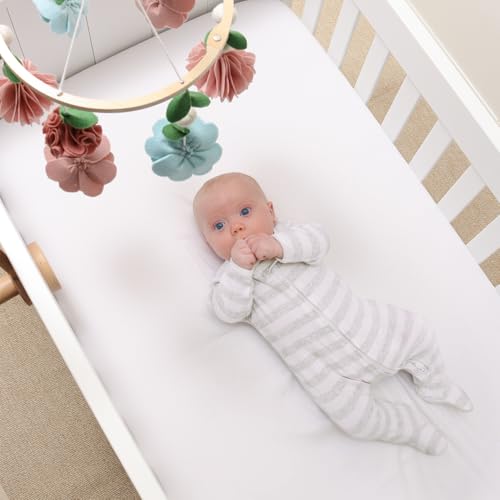 Peanutshell Crib Mobile for Girls - Wooden Musical Baby Mobile with 12 Lullabies