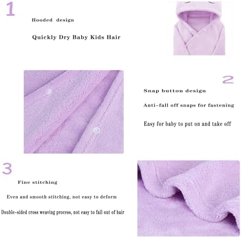 IFaryMes Toddler Bath Towel with Hood Purple-Cat