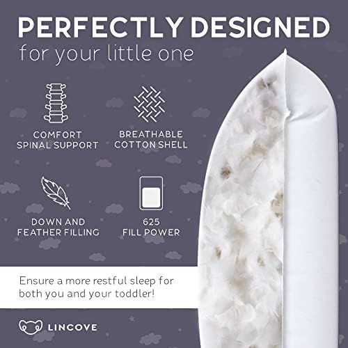 Lincove Toddler Down Pillow - 800 Fill Power 100 Cotton 13 x 18