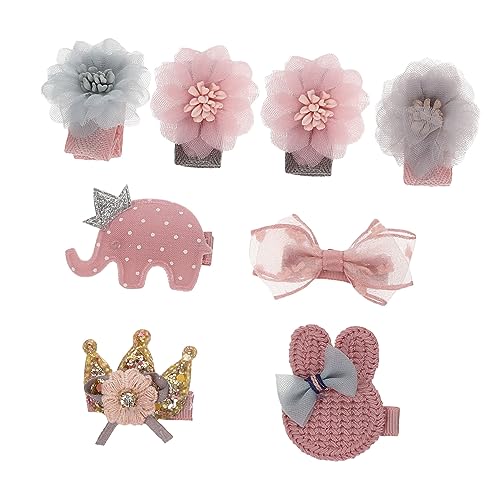ORFOFE 8pcs Toddler Hair Bow Clip Set for Boys and Girls