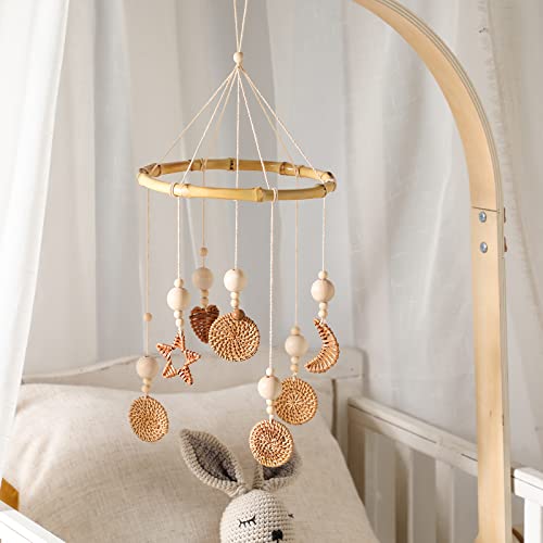 Handmade Rattan Crib Mobile for Baby Boy or Girl