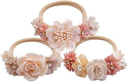 CaySep 3PCS Floral Baby Girl Headbands Set