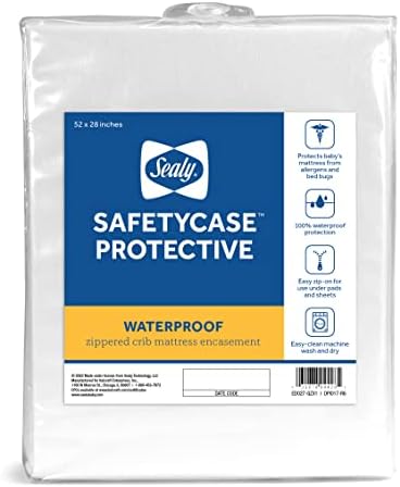 Sealy Baby Waterproof Crib Mattress Protector Pad - 52x28 White