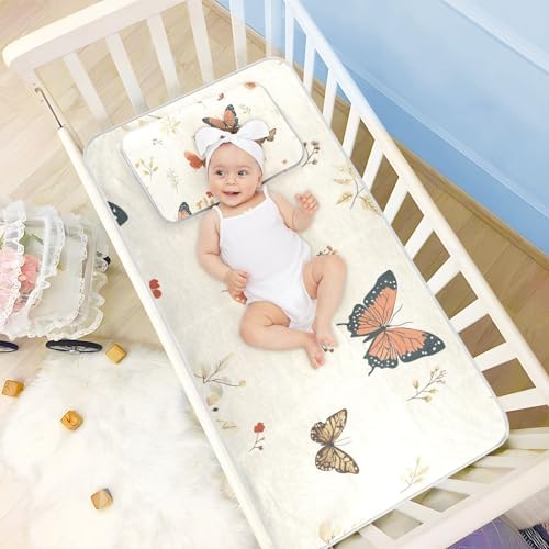 Cooling Baby Crib Mattress Pad 28x52 Inch Waterproof and Washable