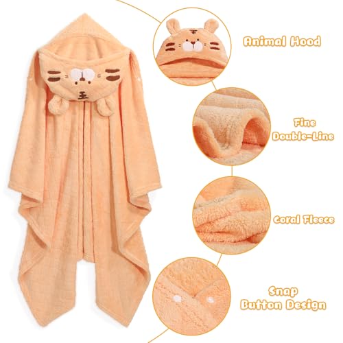 WODHOY Toddler Bath Towel 2-Pack Hooded Bath Blanket