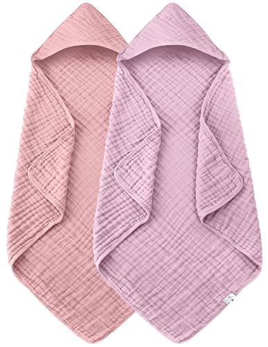 Spotted Play 2 Pack Hooded Baby Towels - Light Sakura