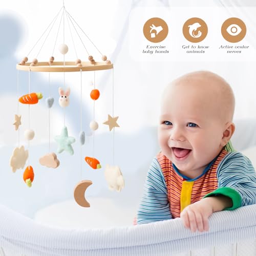 GOODMOM Felt Bunny Crib Mobile for Baby