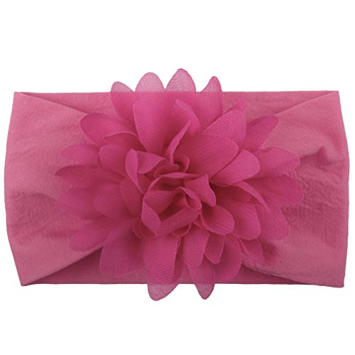 Toptim Soft Nylon Headbands with Chiffon Flowers