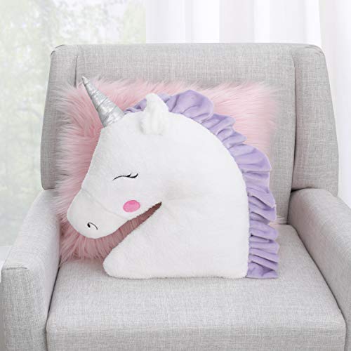 NoJo Unicorn Shaped Plush Sherpa Pillow 1