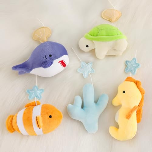 PIIKAGO Ocean Animals Baby Crib Mobile with 12 Lullabies
