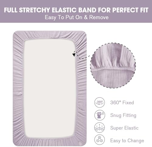 Little Grape Land Purple Butterfly Muslin Crib Sheets 2 Pack