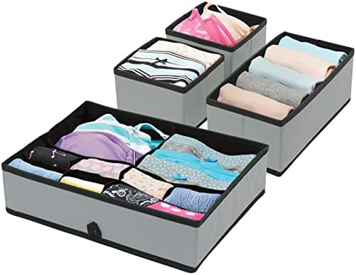 mDesign 2-Piece Baby Storage Box Set - Charcoal GreyBlack